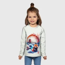 Детский лонгслив 3D Красная панда на охоте - фото 2
