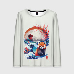 Женский лонгслив 3D Красная панда на охоте