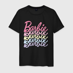 Светящаяся мужская футболка Multi-colored Barbie logo