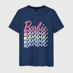 Светящаяся мужская футболка Multi-colored Barbie logo