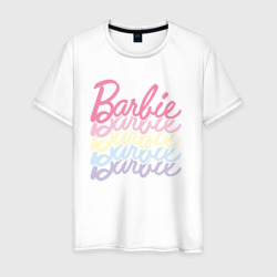 Светящаяся мужская футболка Multi-colored Barbie logo