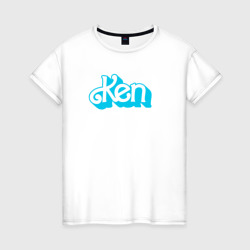 Светящаяся женская футболка Ken blue logo