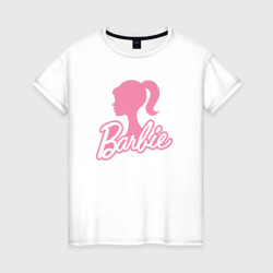 Светящаяся женская футболка Pink Barbie silhouette