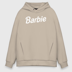 Мужское светящееся худи Logo white Barbie