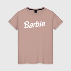 Светящаяся женская футболка Logo white Barbie