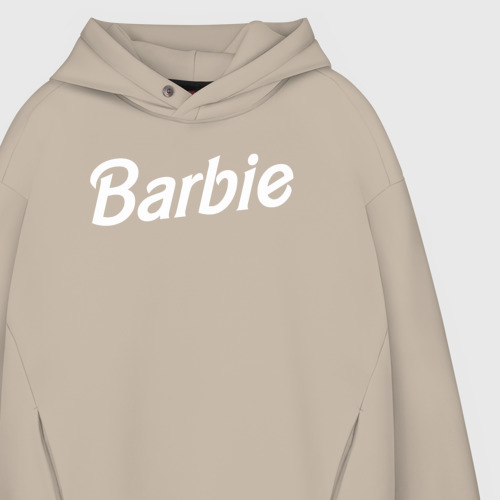 Мужское светящееся худи Logo white Barbie, цвет миндальный - фото 9