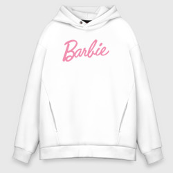 Мужское светящееся худи Pink Barbie logo