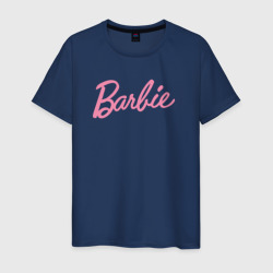 Светящаяся мужская футболка Pink Barbie logo