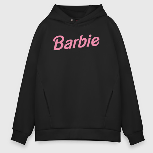 Мужское светящееся худи Logo Barbie Pink, цвет черный