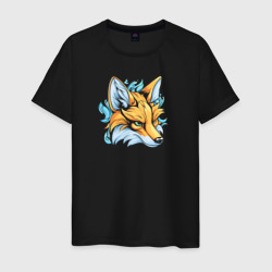 Светящаяся мужская футболка Fox blue flame