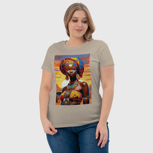Женская футболка хлопок с принтом Знойная Африка, фото #4