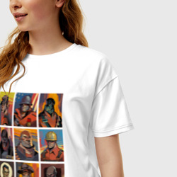Женская футболка хлопок Oversize Team fortress 2 - портреты персонажей - фото 2