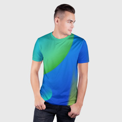 Мужская футболка 3D Slim Яркий синий круг - фото 2