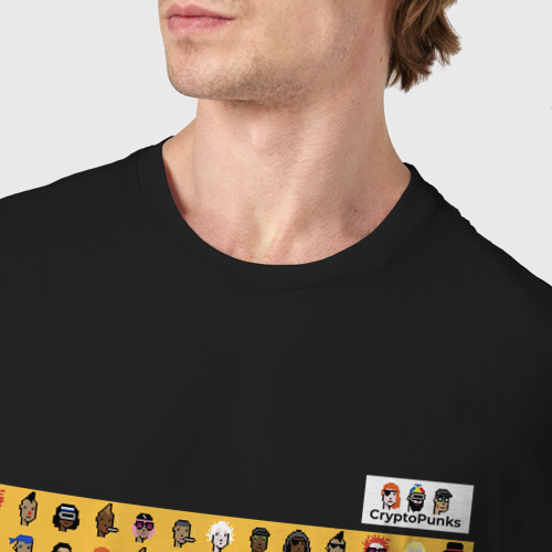 Мужская футболка хлопок с принтом CryptoPunks, фото #4