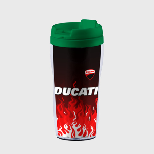 Термокружка-непроливайка Ducati - красное пламя, цвет зеленый
