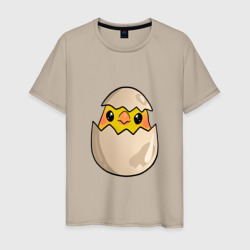 Мужская футболка хлопок Птенец вылупившийся из яйца