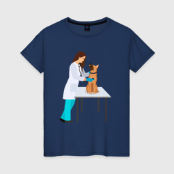 Женская футболка хлопок Врач и собака