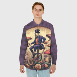 Мужская рубашка oversize 3D Джентельмен в грибной стране - фото 2