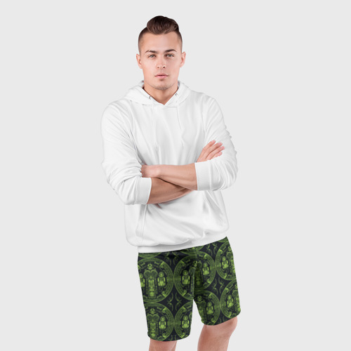 Мужские шорты спортивные Орнамент маори, цвет 3D печать - фото 5