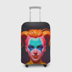 Чехол для чемодана 3D Девушка клоун с жёлтыми волосами