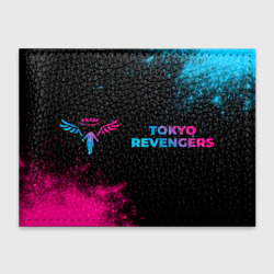 Обложка для студенческого билета Tokyo Revengers - neon gradient: надпись и символ