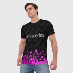 Мужская футболка 3D Mercedes pro racing: символ сверху - фото 2