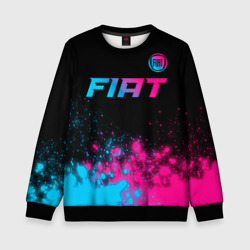 Детский свитшот 3D Fiat - neon gradient: символ сверху