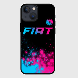 Чехол для iPhone 13 mini Fiat - neon gradient: символ сверху