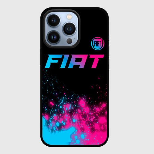 Чехол для iPhone 13 Pro Fiat - neon gradient: символ сверху