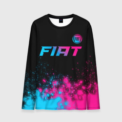 Мужской лонгслив 3D Fiat - neon gradient: символ сверху