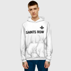 Мужская толстовка 3D Saints Row glitch на светлом фоне: символ сверху - фото 2
