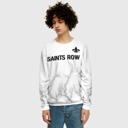 Мужской свитшот 3D Saints Row glitch на светлом фоне: символ сверху - фото 2