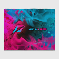 Плед 3D Need for Speed - neon gradient: надпись и символ