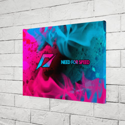 Холст прямоугольный Need for Speed - neon gradient: надпись и символ - фото 2
