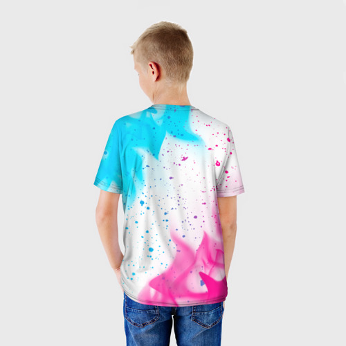 Детская футболка 3D Hitman neon gradient style, цвет 3D печать - фото 4
