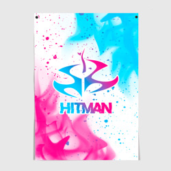 Постер Hitman neon gradient style