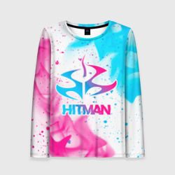 Женский лонгслив 3D Hitman neon gradient style