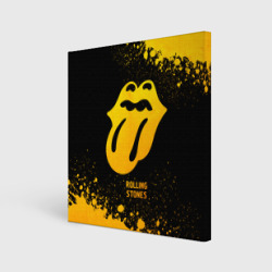 Холст квадратный Rolling Stones - gold gradient