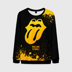 Мужской свитшот 3D Rolling Stones - gold gradient