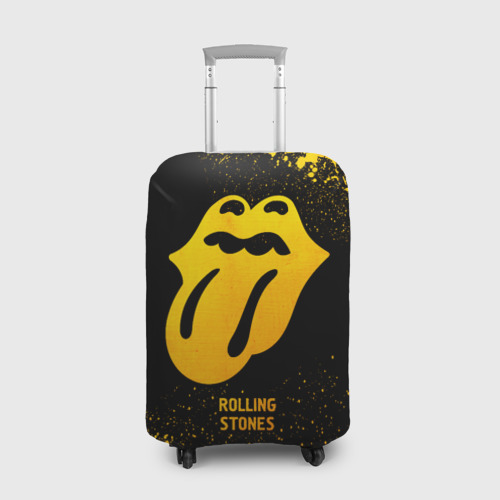 Чехол для чемодана 3D Rolling Stones - gold gradient, цвет 3D печать