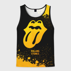 Мужская майка 3D Rolling Stones - gold gradient