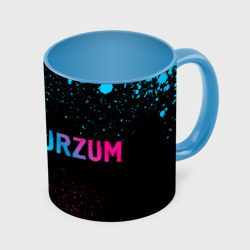 Кружка с полной запечаткой Burzum - neon gradient: надпись и символ