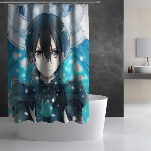 Штора 3D для ванной Sword Art Online Кадзуто Киригая - фото 2