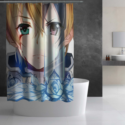 Штора 3D для ванной Sword Art Online Кадзуто Киригая Юджио - фото 2