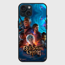 Чехол силиконовый для Apple iPhone 15 матовый Baldurs Gate 3 персонажи