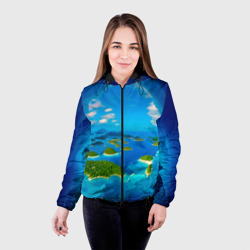 Женская куртка 3D Другой волшебный мир за ледяной стеной - фото 2