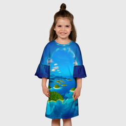 Детское платье 3D Другой волшебный мир за ледяной стеной - фото 2