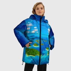 Женская зимняя куртка Oversize Другой волшебный мир за ледяной стеной - фото 2