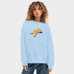 Женский свитшот oversize без начеса хлопок Чужой из пряни - фото 2