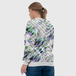 Свитшот с принтом Floral abstract для женщины, вид на модели сзади №3. Цвет основы: белый